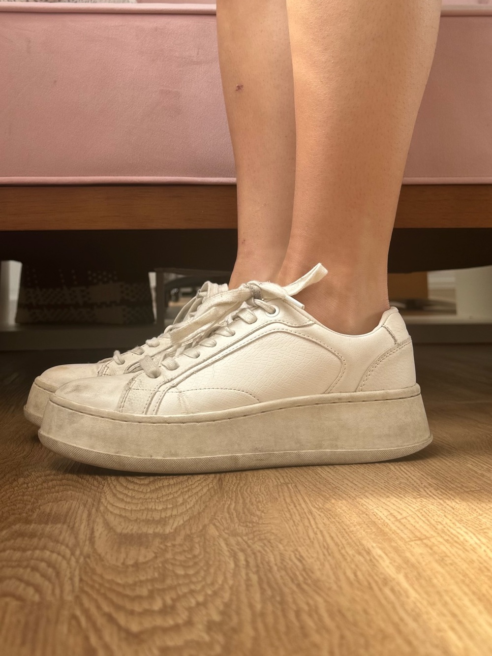 Zara White Platform Sneakers - Women's - Used